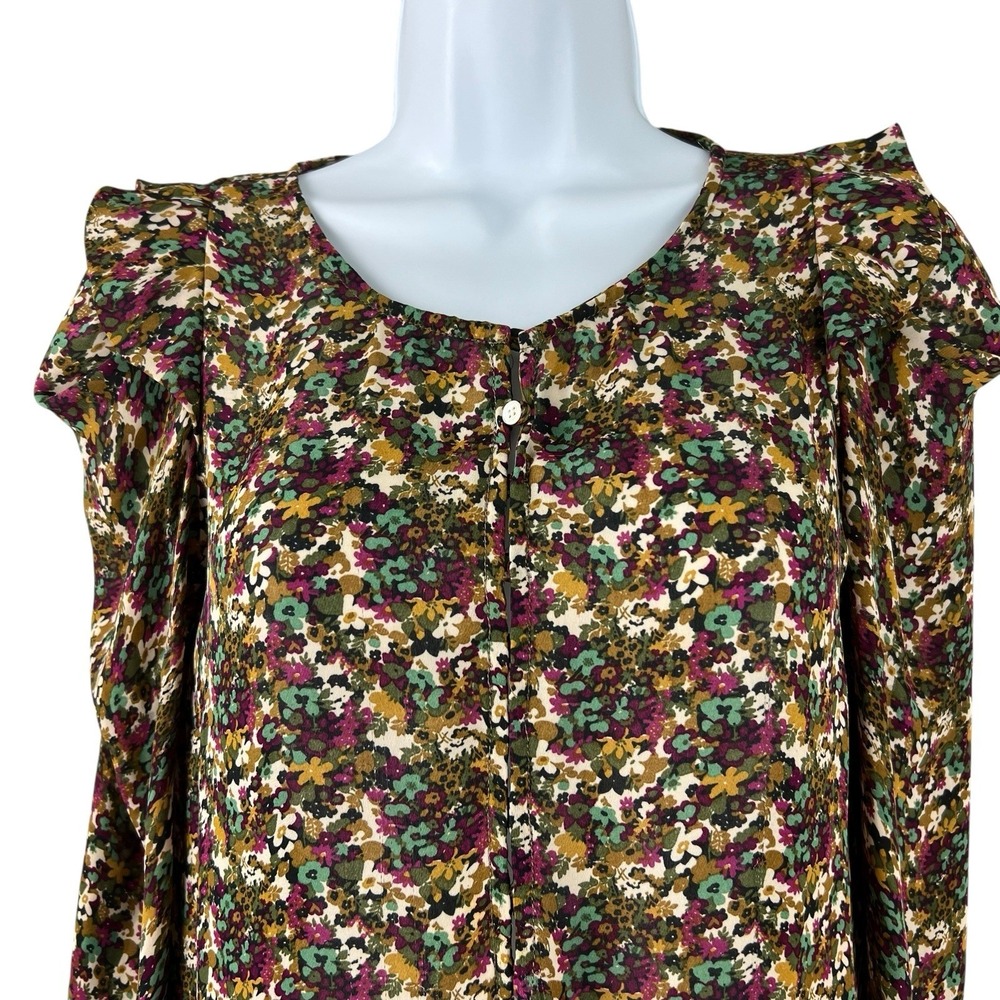 Sandro Dress Womens Size‎ 1 Multicolor Floral Midi Cocktail Boho Designer - Picture 7 of 9